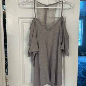 Mustard Seed off shoulder lace inset top